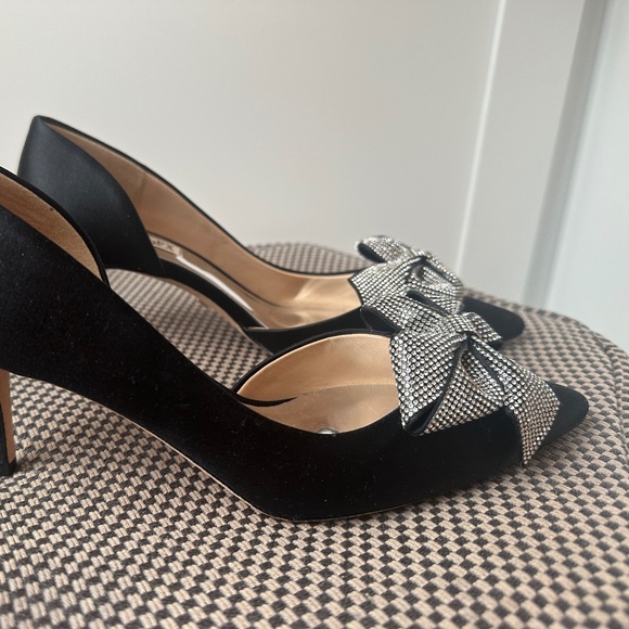 NWB Badgley Mischka black d’orsay Meilani bow heel - Picture 5 of 11